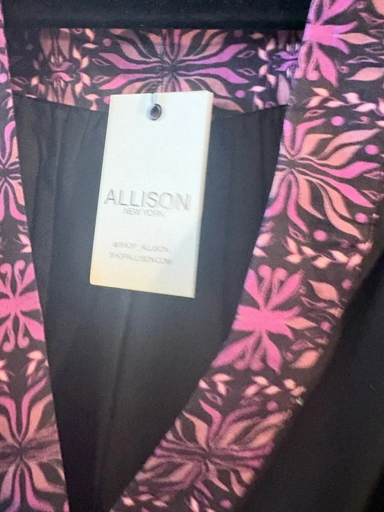 Allison New York Madison Full Wrap Black & Purple Maxi Dress Size Medium - Picture 7 of 9